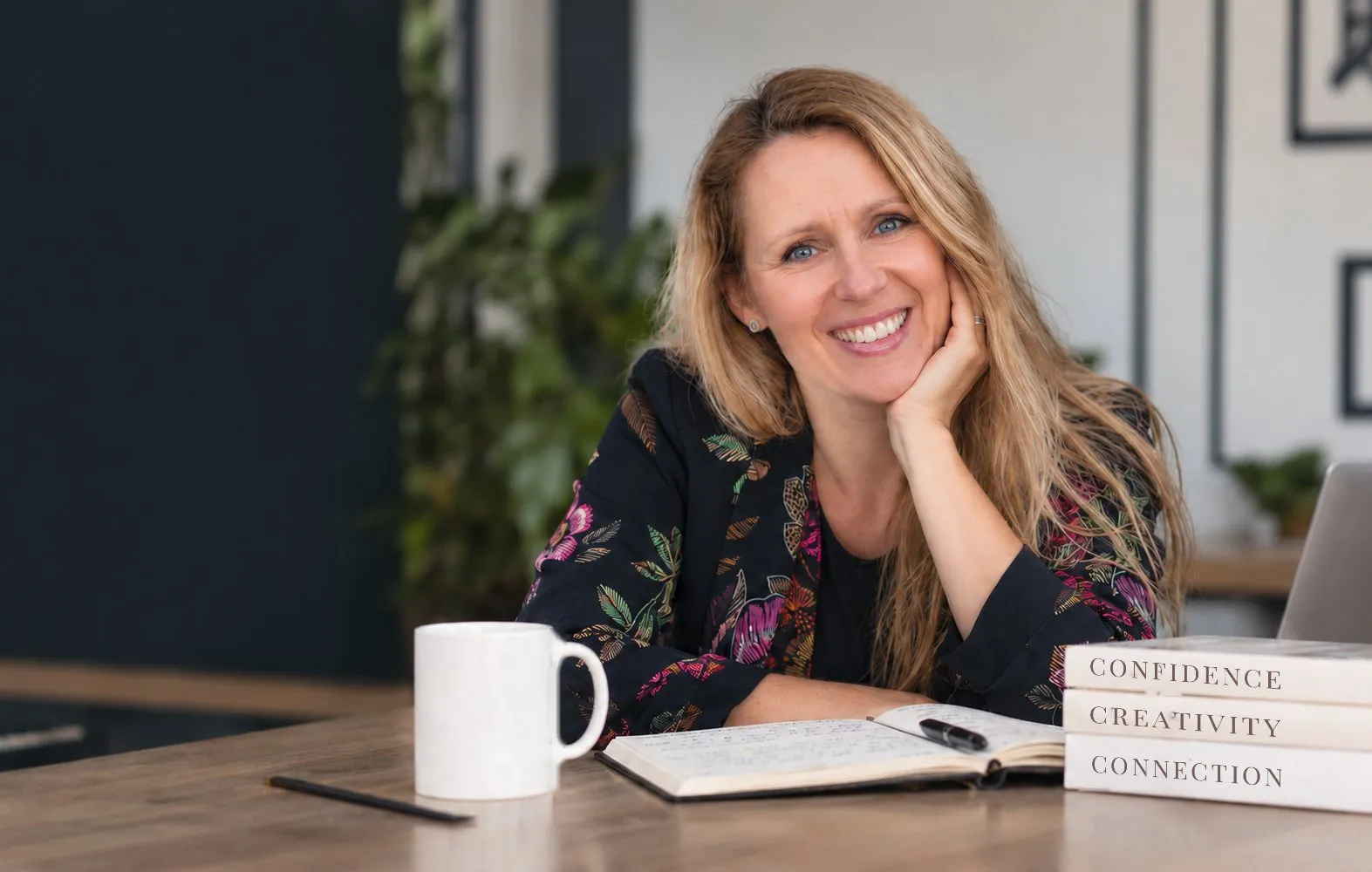 Kirsten at her desk